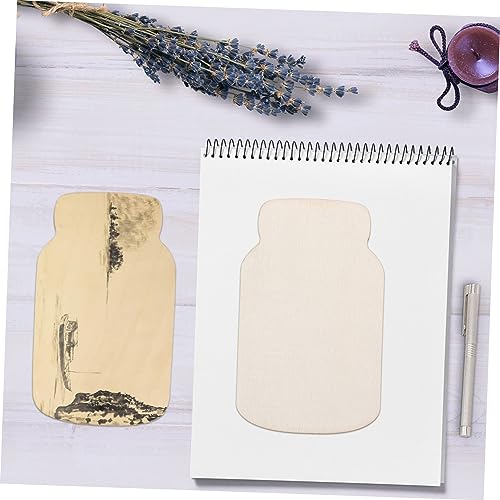 OHPHCALL 24pcs Board Signage Mason jar Wooden Pieces Unfinished Wood DIY Crafts Wooden Pendant Blank Wooden Sign Crafts Wood Ornaments for Crafts OHPHCALL