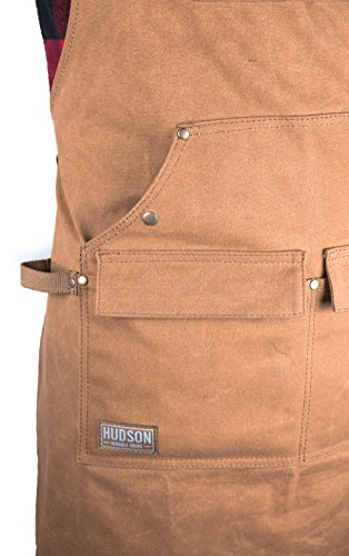 Hudson Durable Goods - Woodworking Edition - Waxed Canvas Apron - Brown - WoodArtSupply