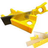 Wonglea Mitre Box and Saw Set,12”Miter Box with 14”Back Saw for Crafting,Mini Mitre Box Saw Storage for Wood,Preset 45 Degree Cutting Guide Wonglea