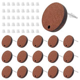 50pcs Wooden Stud Earrings Post for Jewelry Making,Wood Earring Posts with Loop Walnut Wood Stud Earring Blanks with 100pcs Plastic Ear Nuts for DIY Oubaka