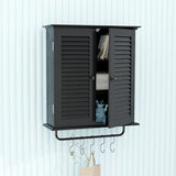 TaoHFE Bathroom Cabinet Wall Mounted Designer Bathroom Wall Cabinet Medicine Cabinet with Double Shutter Doors 3 Tier Adjustable Shelf with Towel TaoHFE