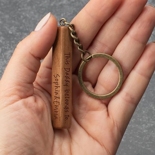 Custom 4 Sided Keychain, Personalized Key Chain with Name, Message | Cherry | Engraved Keychain for Men, Women, Boyfriend, Girlfriend, Customizable - WoodArtSupply