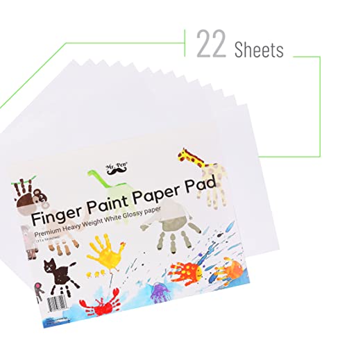 Mr. Pen- Finger Paint Paper, 11 x 14 inches, 22 Sheets, Paint Paper for Kids, Art Paper for Kids, Kids Paint Paper, Paper for Painting Kids, Finger Mr. Pen