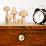 VILLCASE 6pcs Unfinished Wooden Mushroom, Various Sizes Mushroom Natural Mini Wood Mushrooms Figures for Craft Projects and DIY Home Mushroom Decor VILLCASE