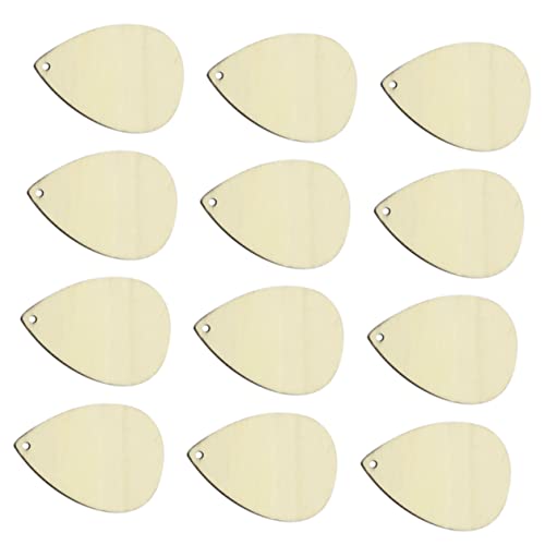 SEWACC 50pcs Water Drop Earrings Wood Piece Earring Pendants with Hole Ornament Earrings DIY Earring Supplies Earring Making Charm Unfinished Earring - WoodArtSupply