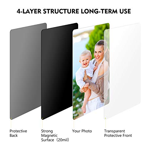 Magicfly Pack of 15 Magnetic Picture Frame with Clear Pocket, 4 x 6 Inches Refrigerator Photo Holder for Fridge Office Cabinet Locker, Black Magicfly