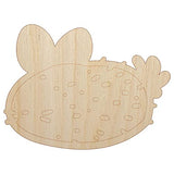 Kawaii Sea Bunny Slug Unfinished Wood Shape Piece Cutout for DIY Craft Projects - 1/8 Inch Thick - 4.70 Inch Size Sniggle Sloth