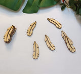 30pcs of Feather Shape DIY Unfinished Wood Jewelry,Laser Cut Natural Wood Earrings Blanks ,Wood Feather Shapes (2'') Yuxuanish