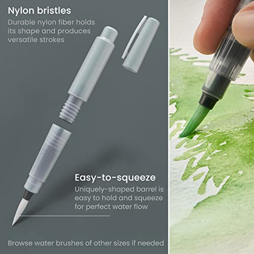 ARTEZA Watercolor Paint Set with Water Brush, 12 Watercolor Half Pans in Earth Tones, Semi Moist, Art Supplies for Painting Stunning Landscapes ARTEZA