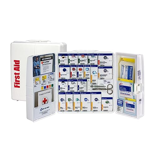 First Aid Only 1000-FAE-0103 50-Person SmartCompliance OSHA First Aid Kit for Businesses, Large Plastic First Aid Cabinet with Medications, 245 - WoodArtSupply