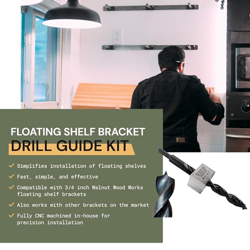 Floating Shelf Installation Kit - Drill Jig - Shelf Bracket DIY Drill Guide Kit-Easy Floating Shelf Installation - Designed for 3/4 Inch Brackets - WoodArtSupply