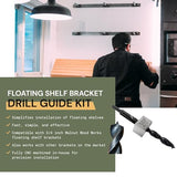 Floating Shelf Installation Kit - Drill Jig - Shelf Bracket DIY Drill Guide Kit-Easy Floating Shelf Installation - Designed for 3/4 Inch Brackets Walnut Wood Works