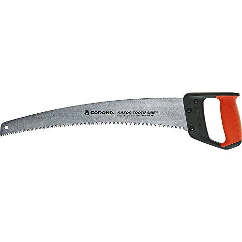 Corona Tools 18-Inch RazorTOOTH Pruning Saw | Heavy-Duty Hand Saw with Curved Blade | D-Handle Design for Gloved or 2-Handed Operation | Cuts - WoodArtSupply