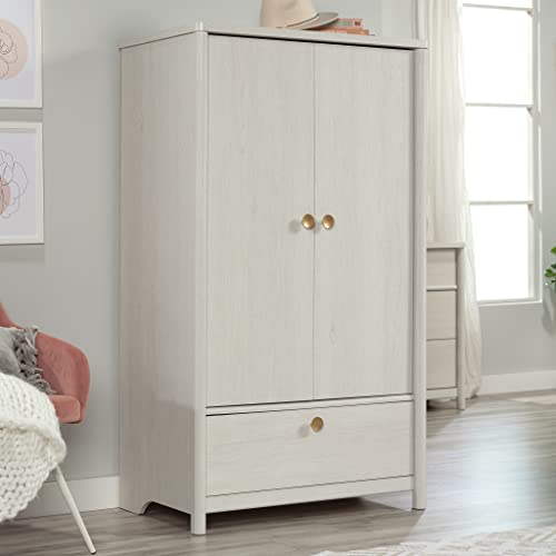 Sauder Dover Edge Bedroom Armoire with Drawer, L: 34.17" x W: 21.18" x H: 60.04", Glacier Oak Finish - WoodArtSupply