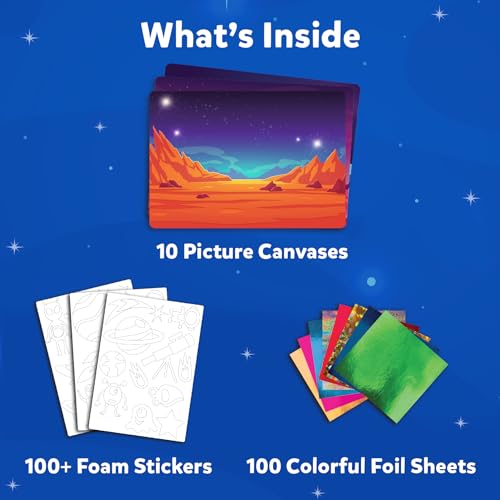 Skillmatics Art & Craft Activity - Foil Fun Space, No Mess Art for Kids, Craft Kits & Supplies, DIY Creative Activity, Gifts for Boys & Girls Ages 4, Skillmatics