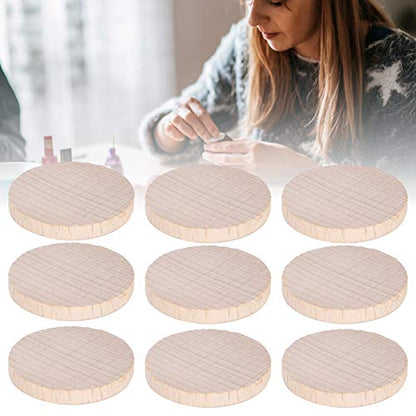 100Pcs Wood Circles for Crafts, Unfinished Wood Rounds Discs DIY Blank Wooden Discs for Decoration Maker Handmade Accessories(4CM)
