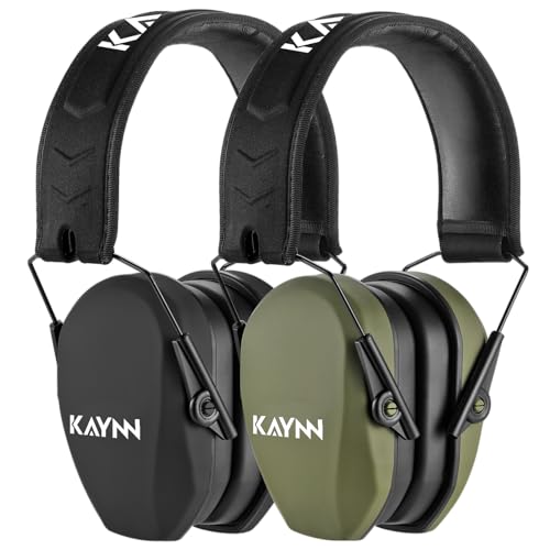 KAYNN 018 Ear Protection 2 Pack Hearing Protection for Shooting Gun Range,27dB NRR Noise Cancelling Safety Ear Muffs for Shooting - WoodArtSupply