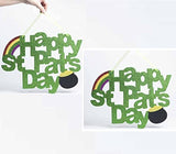 Factory Direct Craft Set of 2 Green Glittery Happy St Pat's Day Sign for Decorating, Parties, and Crafting 14"W x 11"H Factory Direct Craft