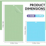 Soaoo 11 Pcs Cutting Mat Variety for Crafts Machine 12'' x 12'', 24'' x 12'' Gridded Quilting Cut Mats Strong Standard Light Adhesive Cutting Mats Soaoo