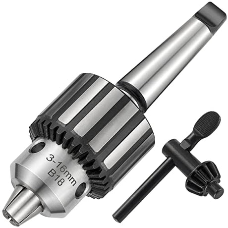 Eumtenr Heavy Duty 5/8" Drill Chuck with K32 Chuck Key and MT2 Shank | #2 Morse Taper Arbor - WoodArtSupply
