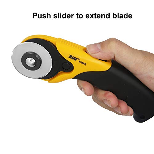 XW Hobby Knife Set- 45mm SKS-7 Rotary Cutter and Precision Knife for Art, Quilting and Crafting,12 Bonus Blades XW