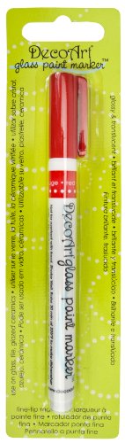 DecoArt DGPM05-K Glass Paint Marker, Red - WoodArtSupply