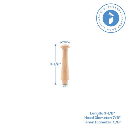 Shaker Pegs 3-1/2 Inch with 1/2 Inch Tenon, Bag of 25 Unfinished Birch Wood Shaker Peg Hooks, Smooth, Strong and Ready to Paint, DIY (3-1/2 Inches x - WoodArtSupply