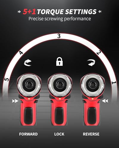 AVID POWER Electric Screwdriver Set Rechargeable 4V Cordless Screwdriver Kit with 44pcs Accessories, 5.65Nm Screw Gun, 5+1 Torque Setting, 2 Position - WoodArtSupply