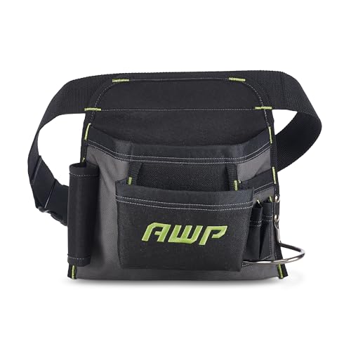 AWP Handyman Tool Apron 6 pockets and Loops for Tool Organization | Black & Gray | Fits up to 50" Waist Size AWP