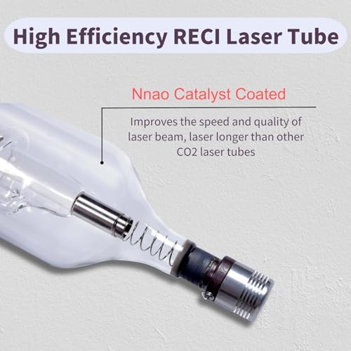 RECI W2 Laser Tube 90W 100W CO2 Laser Tube Length 1240mm Dia. 80mm with 10000h MTTF for CO2 Laser Engraving Cutting Machine MCWlaser