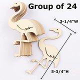 Pack of 24 Unfinished Wood Flamingo Cutouts by Factory Direct Craft - Flamingo Blank Wooden DIY Shapes for Scouts, Camps, Vacation Bible School, & Factory Direct Craft