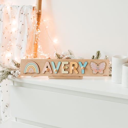 Name Puzzle With Pegs Personalized Wooden Name Puzzle Wooden Toys Custom Name Puzzle by BusyPuzzle Christmas Present Personalized Birthday Baby 1 - WoodArtSupply