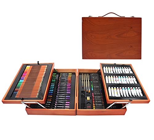 DDYYCX Art Supplies, 174 Piece Deluxe Wooden Art Set, Coloring Drawing Art Set, Drawing Art Kit with Crayons, Oil Pastels, Colored Pencils, Sketch - WoodArtSupply