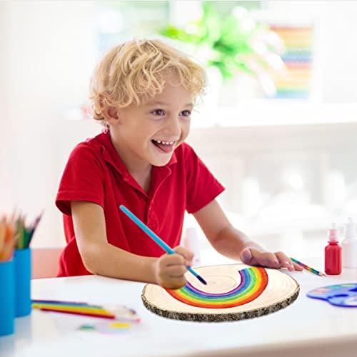 ZOCONE Large Wood Slices 4 Pcs 11-13 Inches Unfinished Wood Rounds, Natural Paulownia Wood Slices for Centerpieces, Wood Pieces Decoration with Bark, ZOCONE