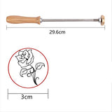 Rose Flower Leather Branding Iron with Wooden Handle for Unique Crafting and Baking SUPERFINDINGS