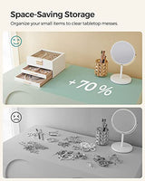 SONGMICS Jewelry Box with Glass Lid, 3-Layer Jewelry Organizer, 2 Drawers, for Big and Small Jewelry, Jewelry Storage, Modern Style, 8 x 9.1 x 5.3 SONGMICS