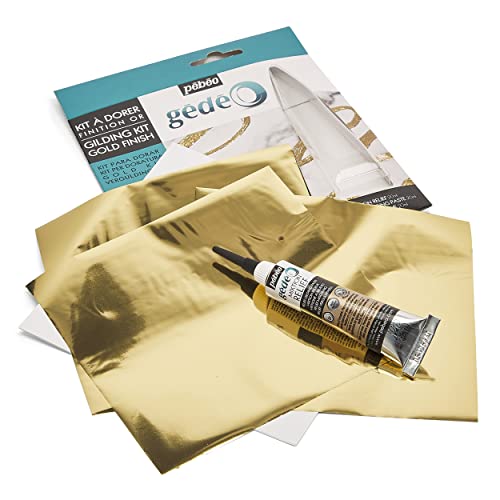Pebeo GEDEO KIT-Mirror Effect Leaf, Gold Finish Gilding, 3 foils Pebeo