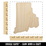 Rhode Island State Silhouette Unfinished Wood Shape Piece Cutout for DIY Craft Projects - 1/4 Inch Thick - 6.25 Inch Size Sniggle Sloth