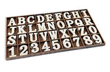 180 Pieces 1-3/4 Inch (1.75") Wooden Letters Wooden Numbers with Rustic Divider,Bold Font Unfinished Wood Alphabet A-Z and Numbers 0-9 Gifts Set for Cregugua