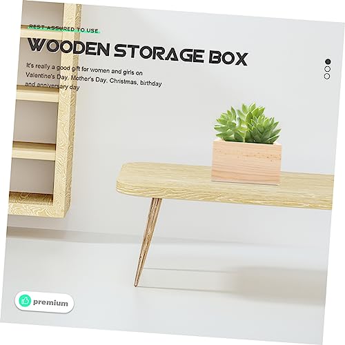 TEHAUX 6pcs Box Storage Wooden Box Without Lid Desktop Storage Craft Storage Containers Wooden Crates Unfinished Jewelry Organizer Tray Wooden Crafts TEHAUX
