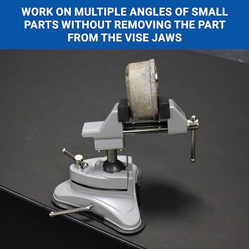 Yost Tools Yost V-275 Portable Vacuum Base Vise, Pivots Multi-Angle, 2.75” Jaw Width, (1 Pack), Silver Yost Vises