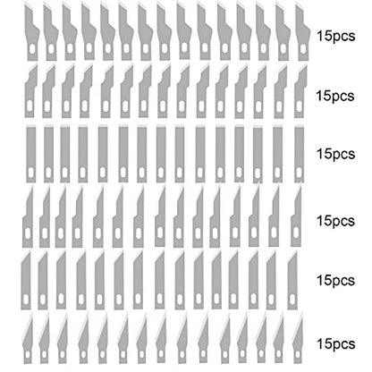 90PCS Knife Blades Precision Craft Knife Set, for DIY Artwork, Cutting, Models, Scrapbook - WoodArtSupply