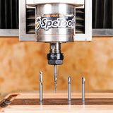 SpeTool CNC Router Bits Carving Set for Wood Profile V Groove Engraving Solid Carbide 1/4 Inch Shank SpeTool
