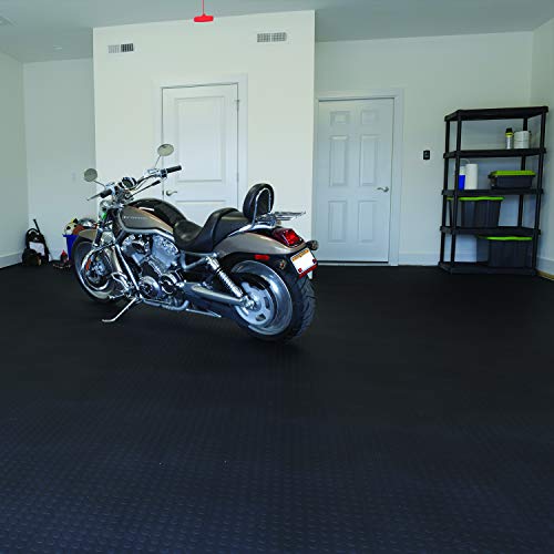 VersaTex Garage Floor 18 x 18 inch Square Rubber Raised Coin Interlocking Floor Tiles for Home Gym, Garage Flooring, Trade Show Flooring, Basement VERSATEX
