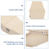 STOBOK Coffin Decor 1pc Coffin Box Candy Storage Box Halloween Wooden Coffin Case Jewelry Organizer Coffin Shape Box for Party Supplie Gift Box STOBOK
