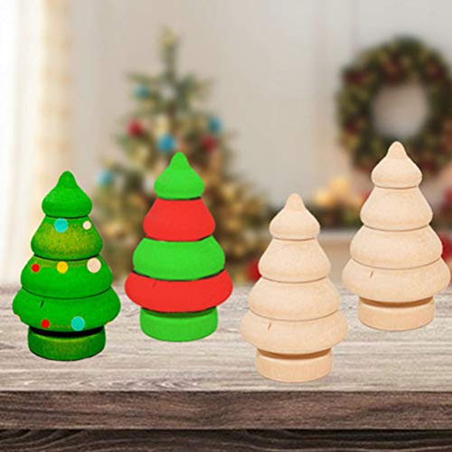 Holibanna 15Pcs Unfinished Wood Christmas Ornaments Snowman Tree Pine Shapes Blank DIY Toy Dolls Holibanna