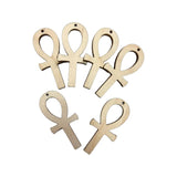 12 Pieces (Many Sizes) Smooth Unfinished Wood Symbol of Life Ankh Laser Cutout Dangle Earring Jewelry Blanks Charms Ornaments Shape Crafts Made in Texan Wood Crafts