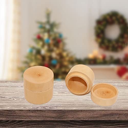 MAGICLULU Rings for Men 1pc Wooden Engagement Ring Box Simple Round Wooden Ring Box Natural Unfinished Ring Box Natural Round Ring Storage Box for MAGICLULU