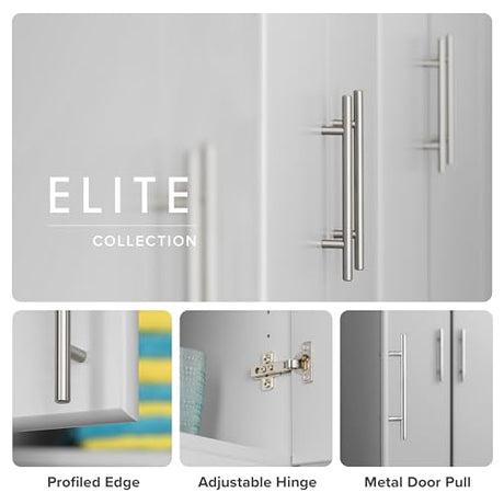 Prepac Elite 32" Light Gray Storage Cabinet with Adjustable Shelves Prepac