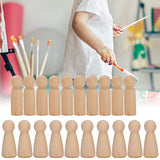 20Pcs Unfinished Wood Peg Dolls, 10 Boys and 10 Girls, Innovative DIY Wood Shapes Figures for Painting, Craft Art Projects Peg Game Biitfuu